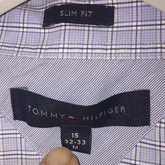 Mens Tommy Hilfiger Long Sleeve Shirt Blue Medium - Picture 2 of 3